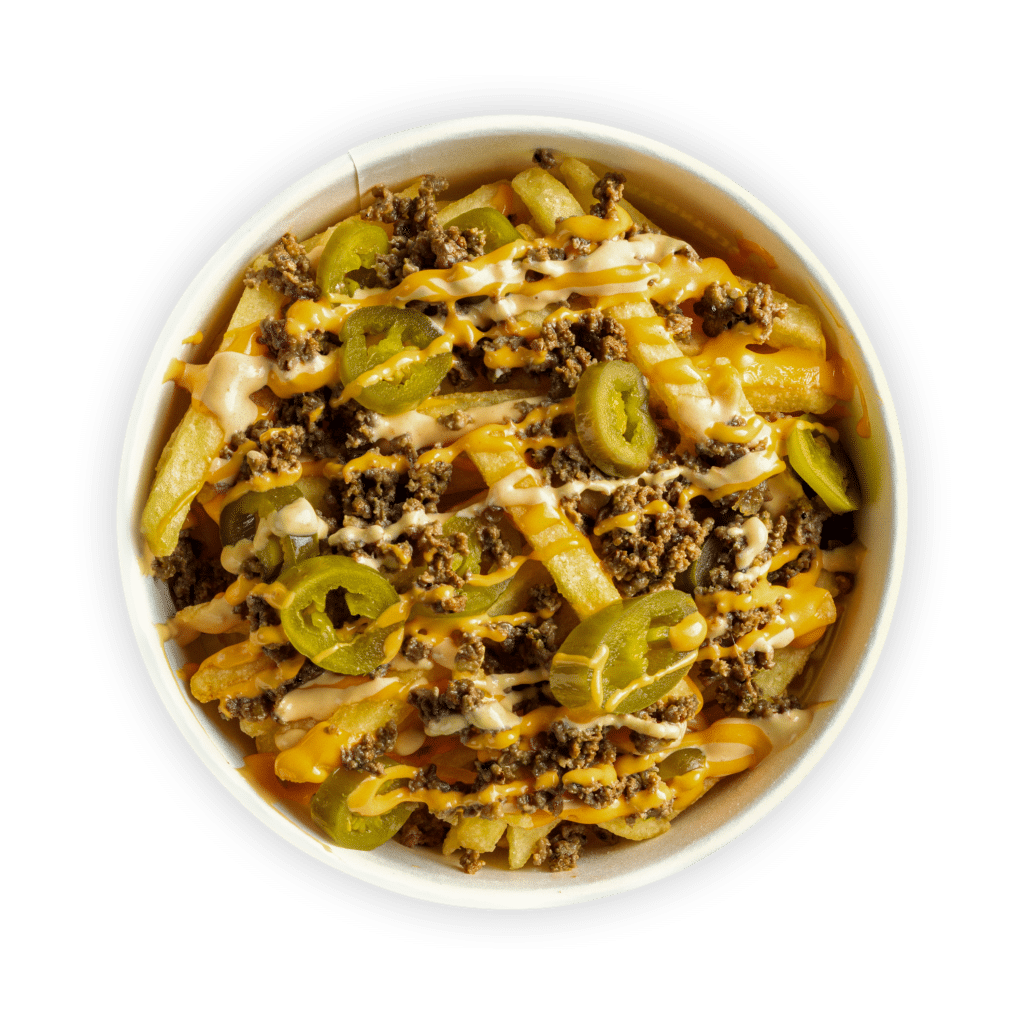 Animal Fries - Tasty beef & fries topped with jalapeños & our 'Signature Classic' sauce.